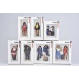 PREISER 7 Figuren-Sets, M 1:22,5, darunter 45504 Anhalterin, 45502 Mollige mit Bockwurst, Z 1+,