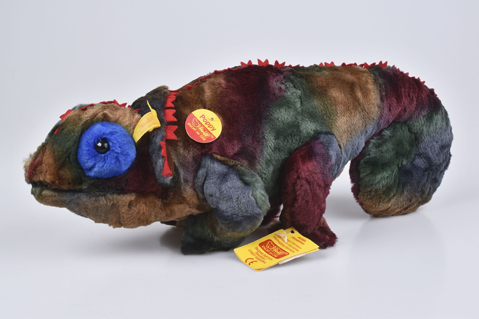 STEIFF Poppy Chamaeleon1995, KFS, Nr. 0627297, Webpelz, blau, 45 cm, Z 1, selten