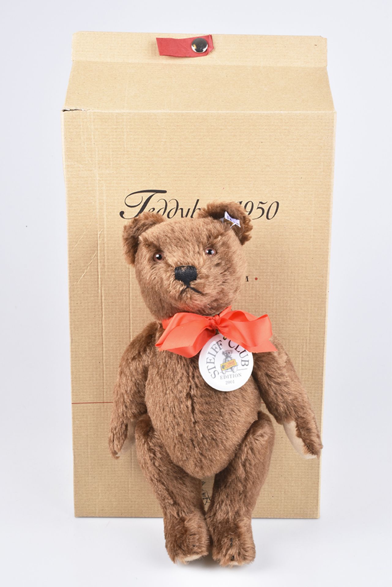 STEIFF Teddybär 1950Steiff Club Edition, mit Zertifikat, KF, mit Porzellanmarke, Nr. 420245, Mohair,
