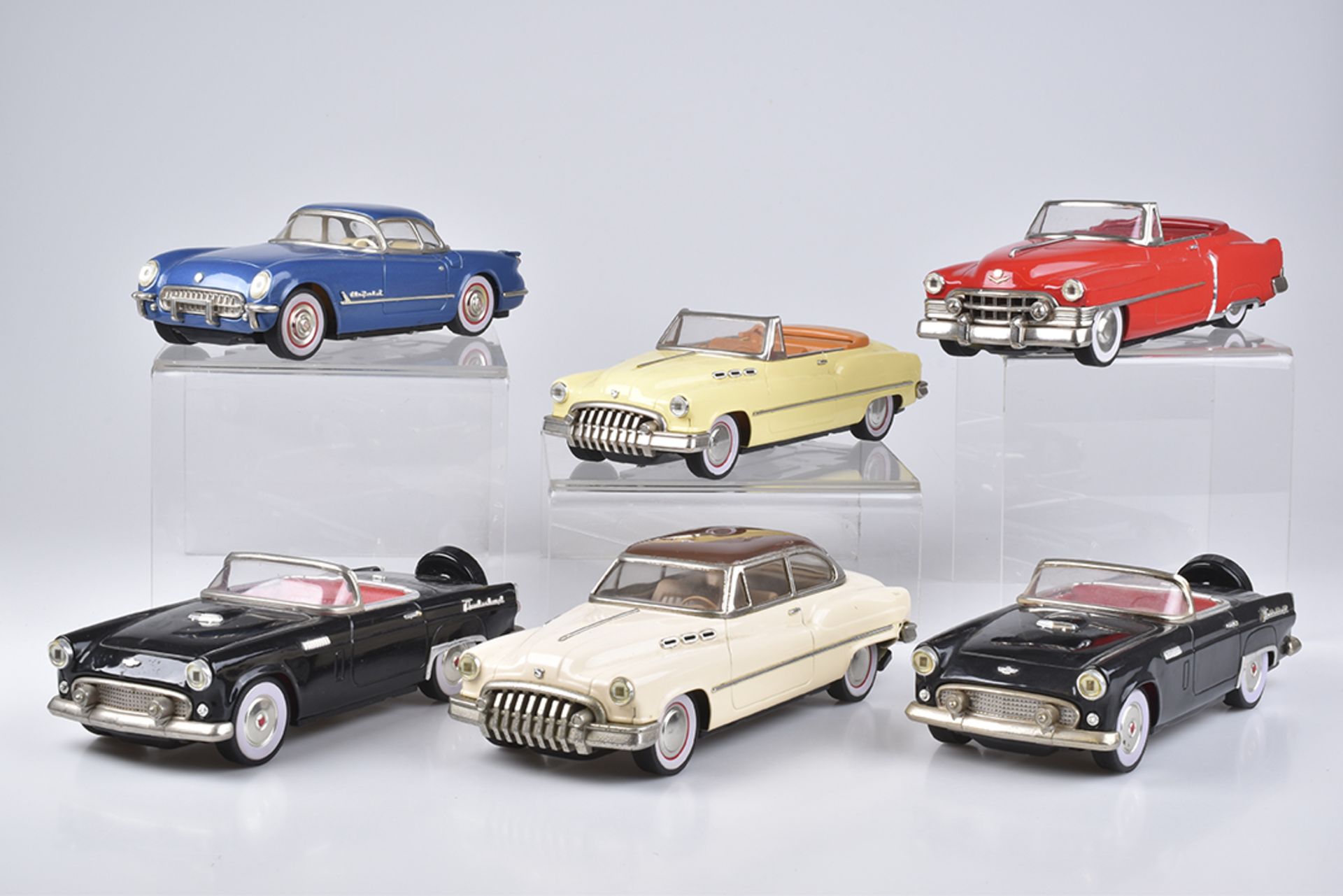 FIFTIES Konv. 6 Modellautos50er Jahre, Made in Japan, Blech, unterschiedliche Farben und