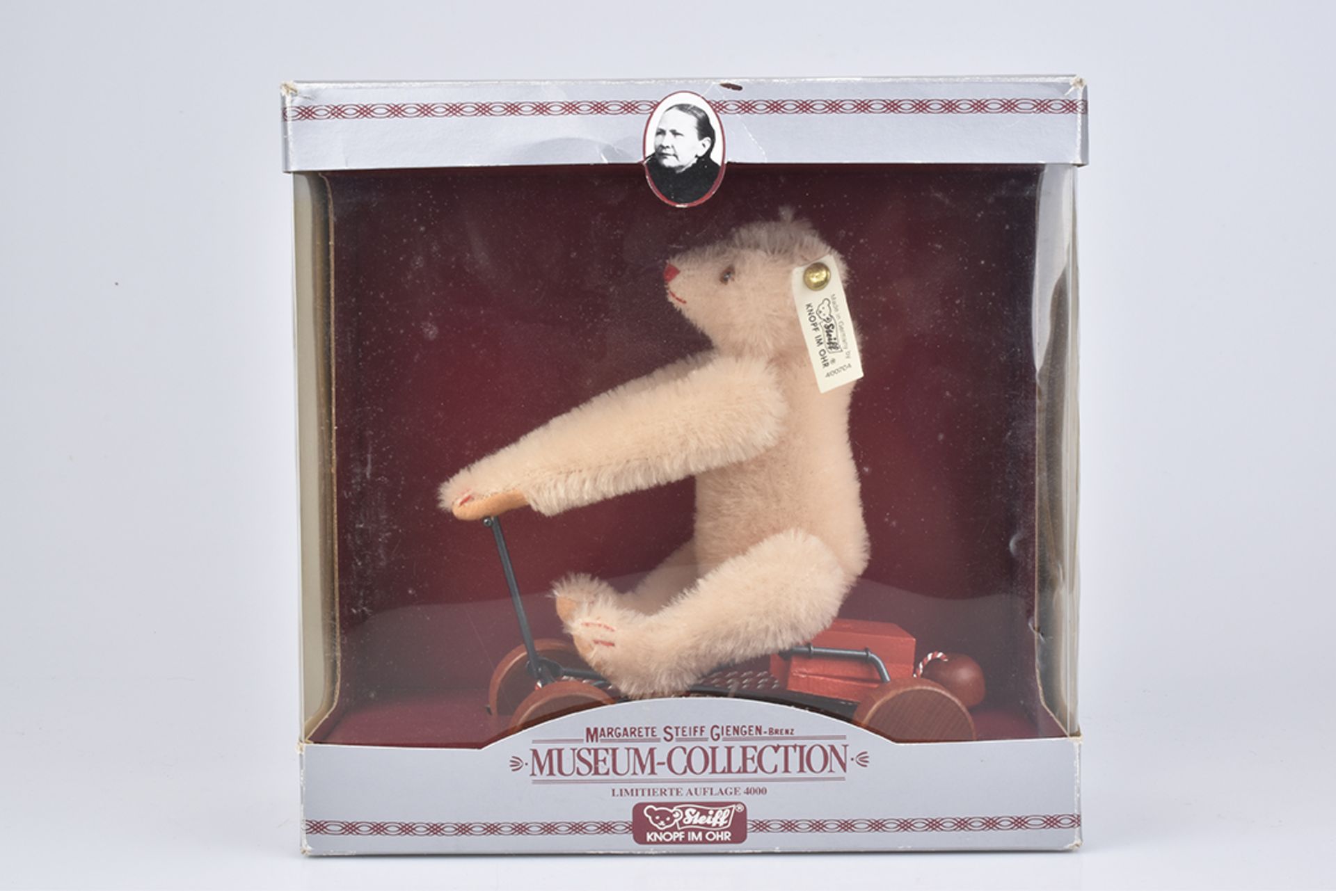 STEIFF 'Record Teddy 1913'Replica, Museum-Collection, 1990, limitierte Auflage 3609/ 4000, KFS,