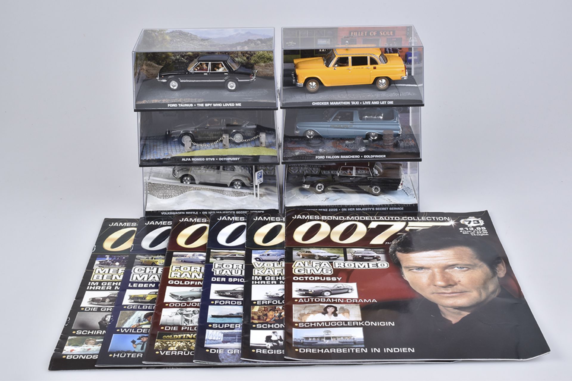 DEAGOSTINI James Bond Collection6 Modellautos mit passenden Magazinen Nr.73-78, Alfa Romeo GTV6 '