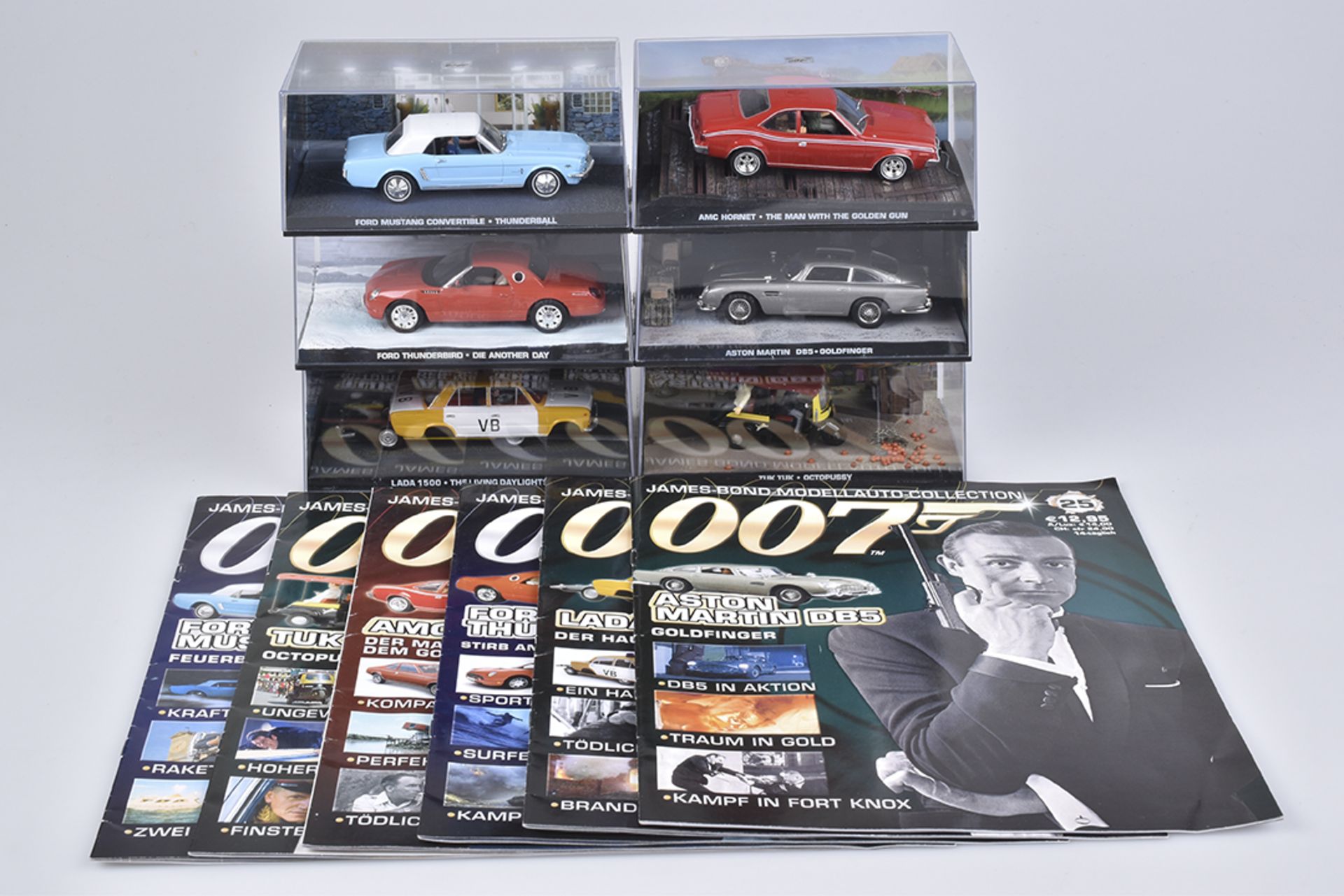 DEAGOSTINI James Bond Collection6 Modellautos mit passenden Magazinen Nr.25-30, Aston Martin DB5 '