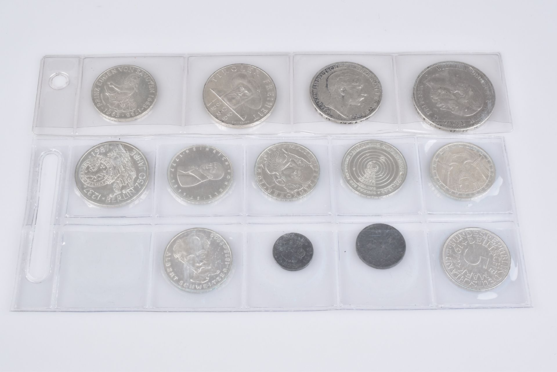 Konv. 11 Silbermünzen, BRD, Kaiserreich, Österreich