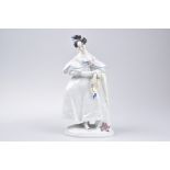 MEISSEN Zierfigur 'Biedermeier-Dame'