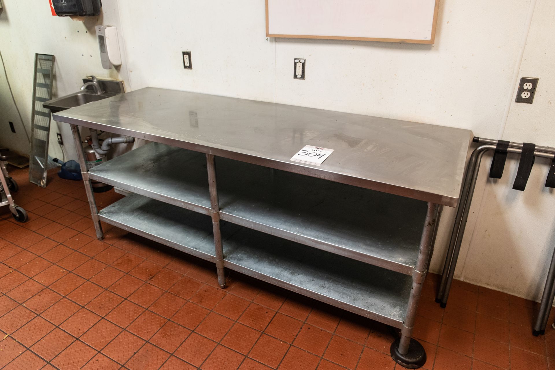 2 SHELVE PREP TABLE WITH S.S TOP H 35"- D- 30" L-84"