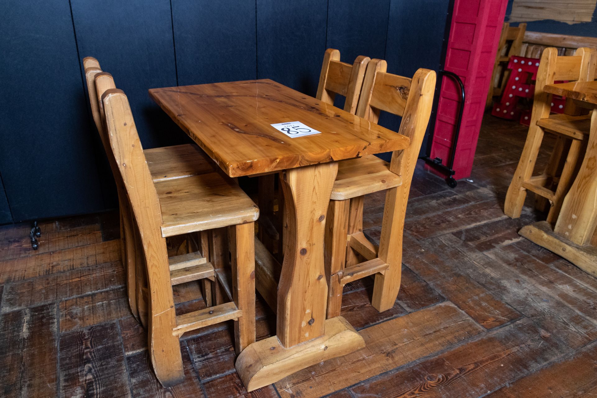 PUB TABLE WITH FOUR CHAIRS - TABLE L 48" W 29 1/2" H 41" - Image 3 of 4