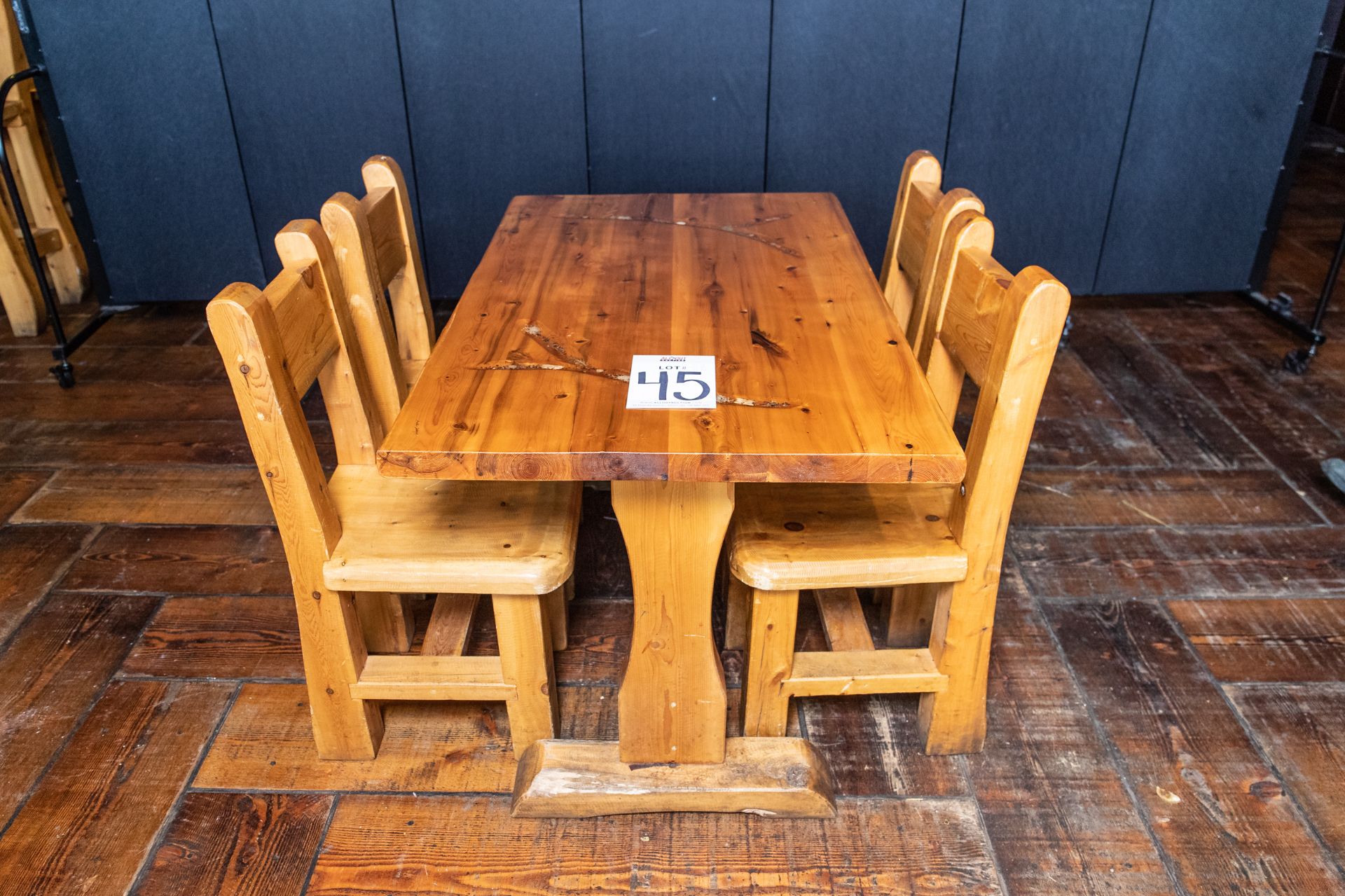 DINING TABLE WITH FOUR CHAIRS - TABLE L 48" W 27 1/2" H 30"
