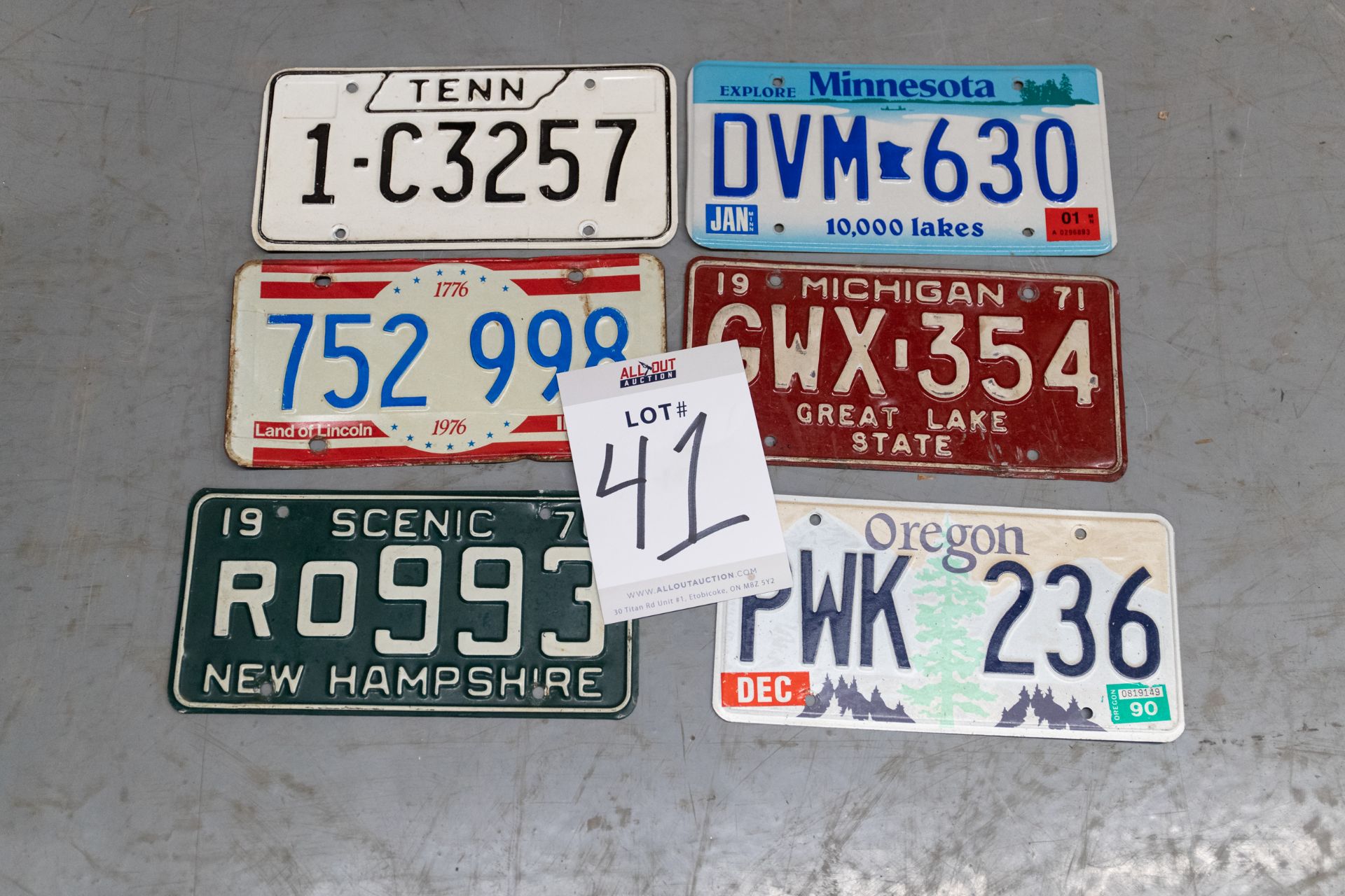 6 MISC STATE LICENSE PLATES