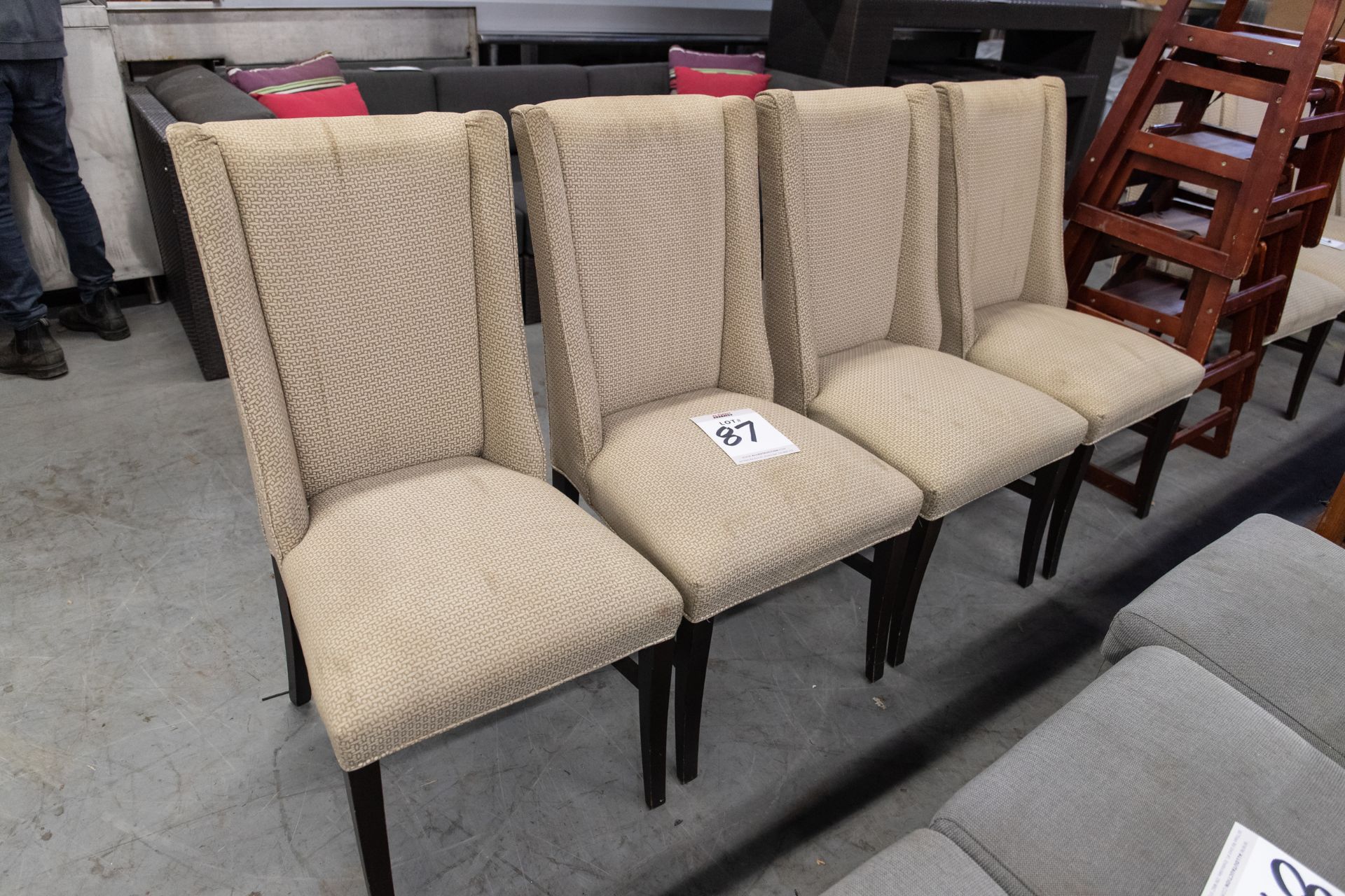 4 UPHOLSTERED DINING CHAIRS - Image 3 of 3