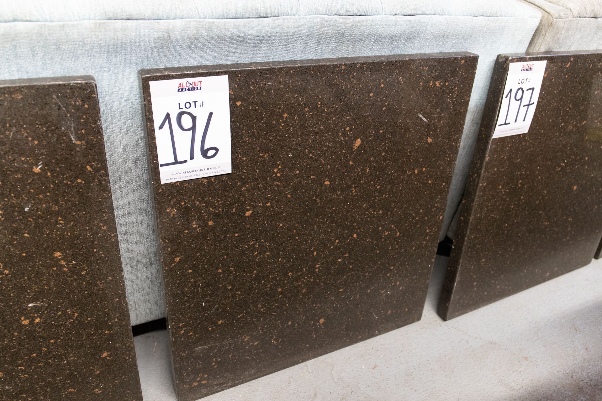 DARK BROWN "FLECKED" GRANITE TABLE TOP 28" BY 30"