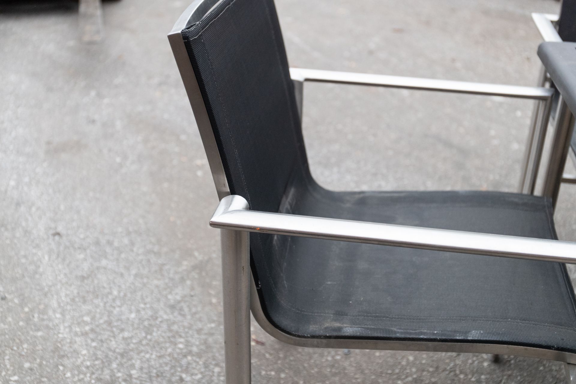 BLACK OUTDOOR PATIO TABLE WITH 3 CHAIRS - Image 4 of 4