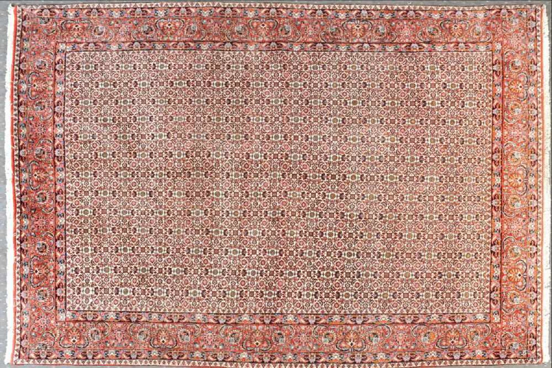 Herati-Bidjar, Persien, 200 x 295 cmälter, Wolle, feine Knüpfung, beigegrundig, durchgemustert mit