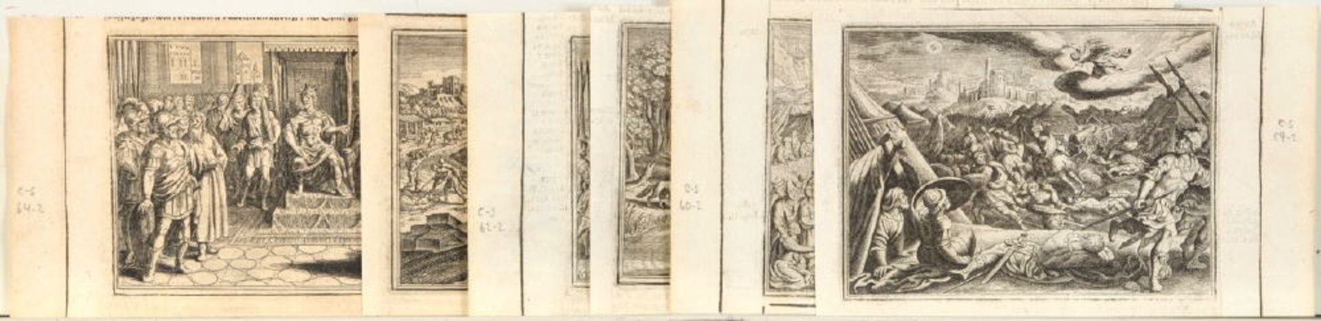 Merian, Matthäus d.Ä., 1593 Basel - 1650 Bad Schwalbach6 Kupferstiche, je 10 x 14 cm, "