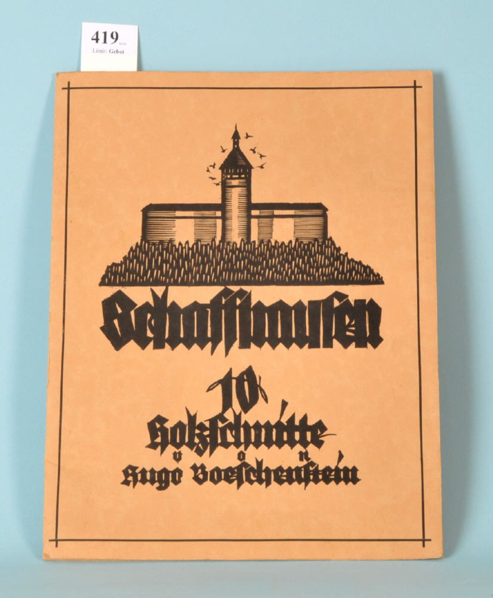 Boeschenstein, Hugo "Schaffhausen - 10 Holzschnitte"Mappe mit 10 Holzschnitten u. Textblatt,