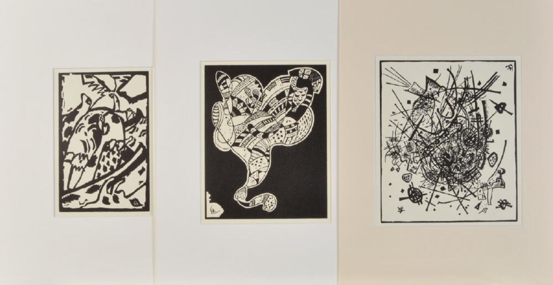 Kandinsky, Wassily, 1866 Moskau - 1944 Paris3 Holzschnitte, versch. Größen, " Kompositionen ", je