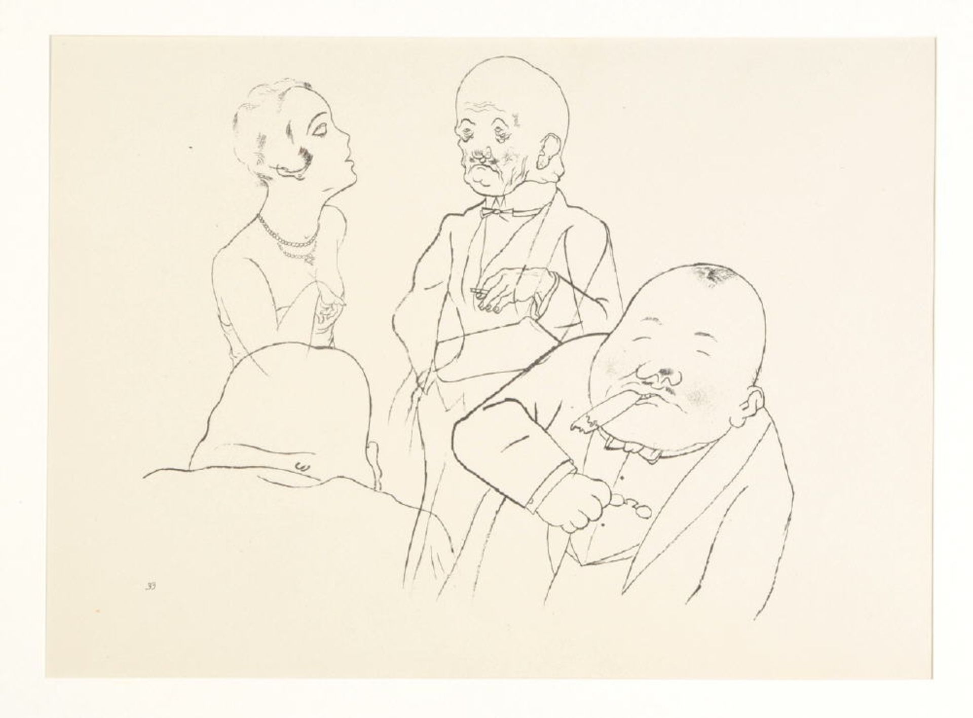 Grosz, George, 1893 - 1959 BerlinLithographie, 23 x 32 cm, " Hochfinanz ", Malik-Vlg., Berlin, 1923,
