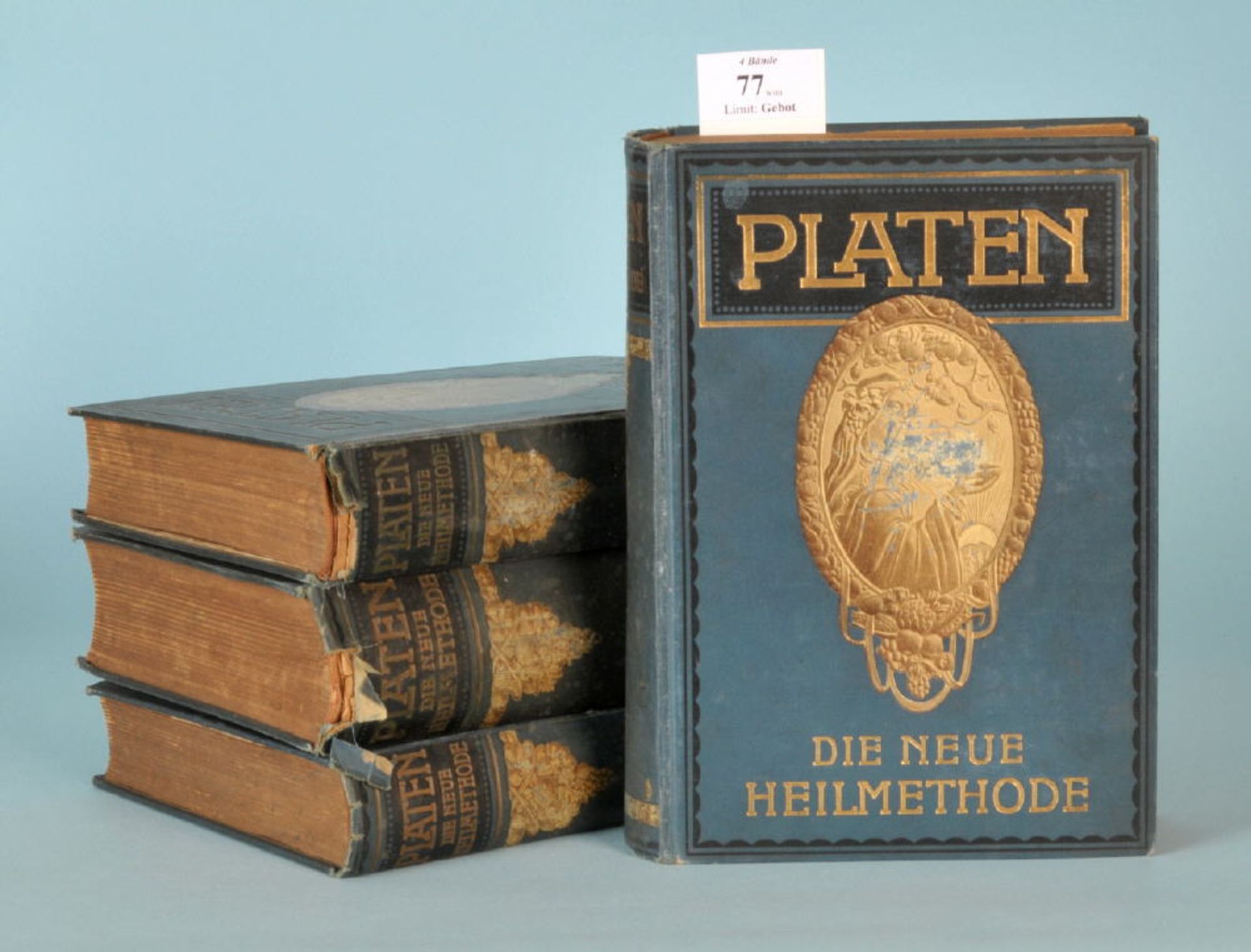 Platen, M. "Die Neue Heilmethode", 4 Bändezahlr., teilw. farb. Abb. u. mehrere Anatomiemodelle, Vlg.