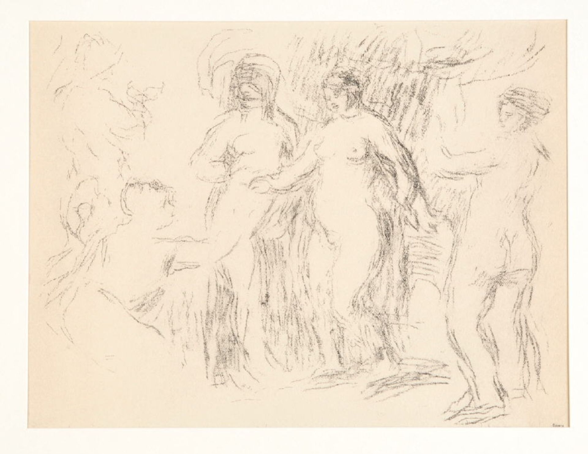 Renoir, Auguste, 1841 Limoges - 1919 CagnesLithographie, 17 x 23 cm, " Les Baigneuse ou le