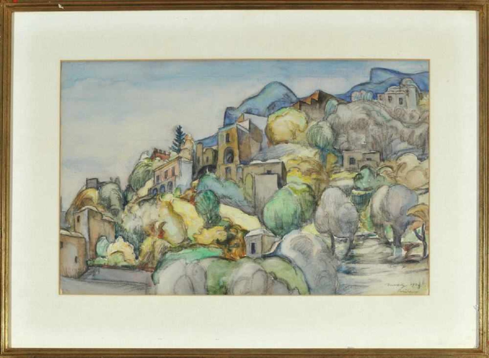 Buchty, Josef, 1896 Aachen - 1966 Garmisch-PartenkirchenAquarell, 30 x 46 cm, " Positano -