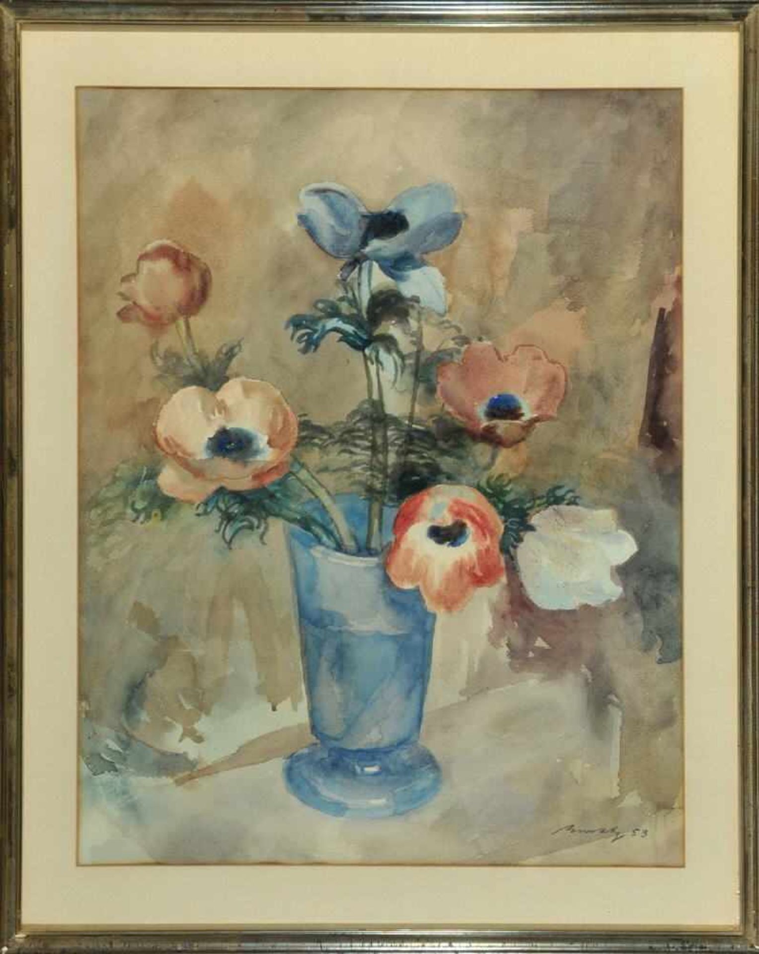 Buchty, Josef, 1896 Aachen - 1966 Garmisch-PartenkirchenAquarell, 58 x 45 cm, " Tulpen in einer Vase
