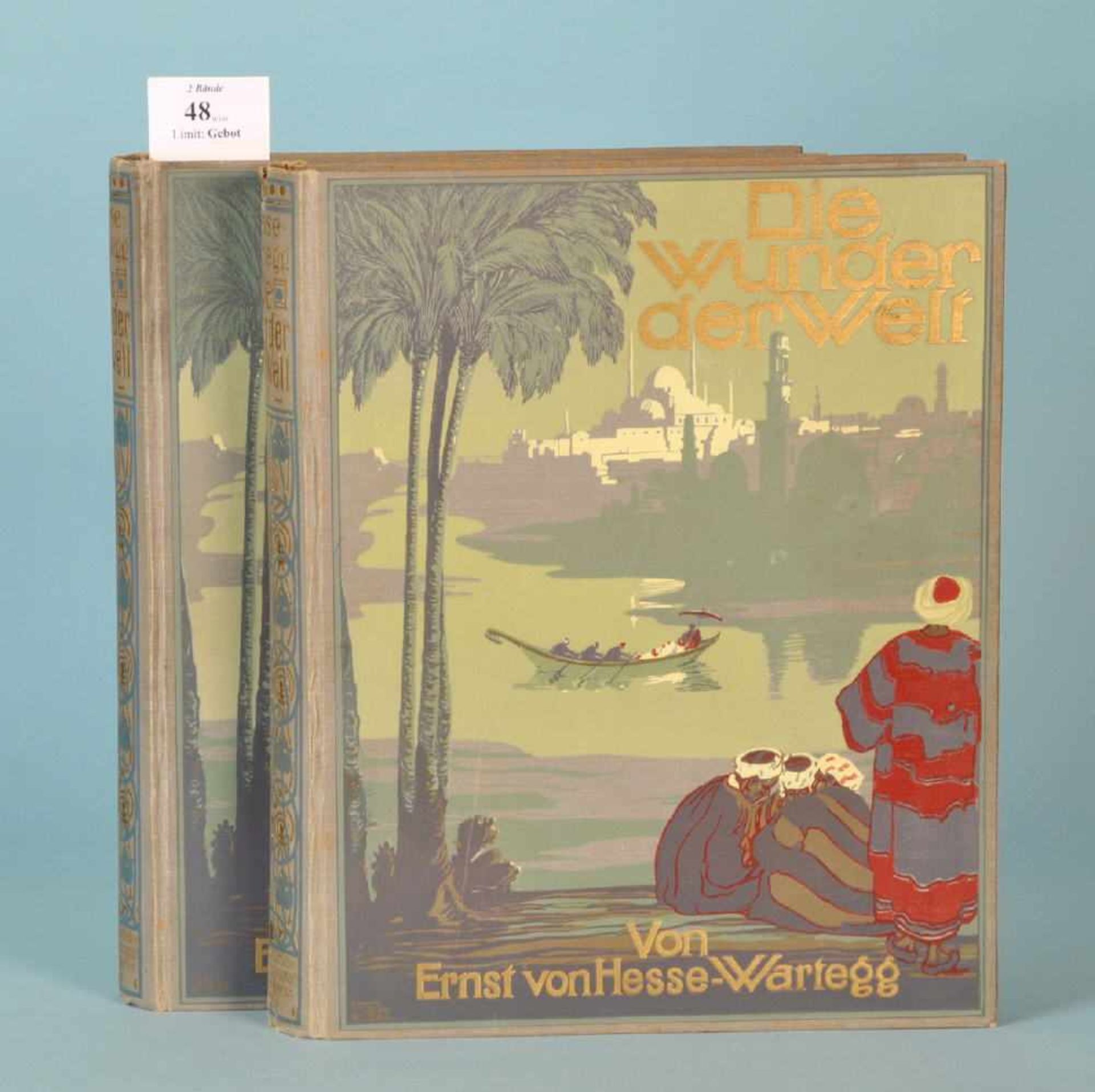 Hesse-Wartegg, Ernst von "Die Wunder der Welt", 2 Bändezahlr., teilw. farb. Abb., 492/448 S.,