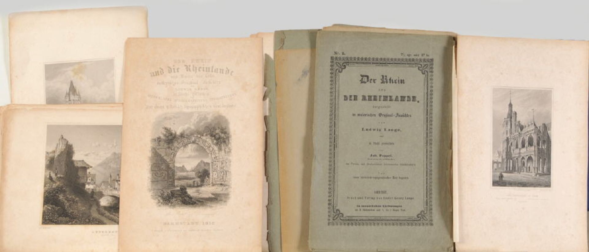 Die Rheinlande, ca. 30 Ansichtenca. 30 Stahlstiche, Blatt je 25,5 x 17 cm, von Poppel, um 1860