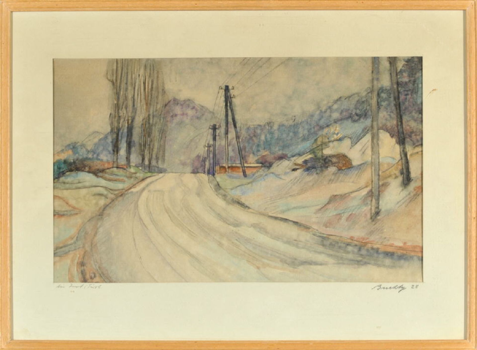 Buchty, Josef, 1896 Aachen - 1966 Garmisch-PartenkirchenAquarell, 27 x 44 cm, betit. " Bei Imst/