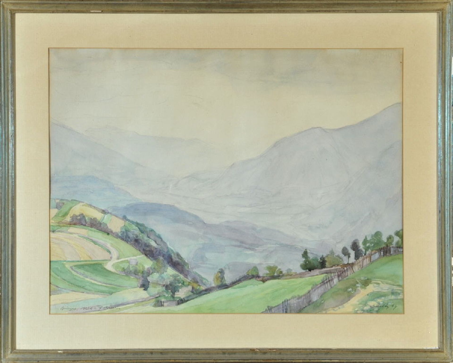 Buchty, Josef, 1896 Aachen - 1966 Garmisch-PartenkirchenAquarell, 42 x 56 cm, betit. " Springes,
