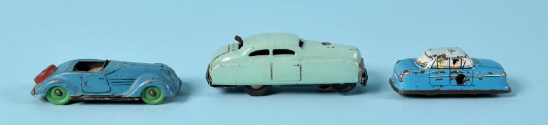 Schuco - Auto "Patent Varianto-Limo, 3041"Blech, Schlüsselaufzug, L= 11 cm, dazu 2 Blechautos, L=