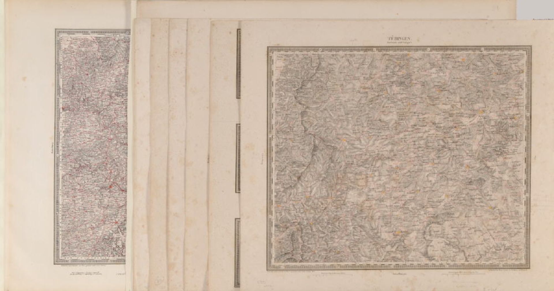 Landkarten, 8 Stück "Baden Württemberg"<b