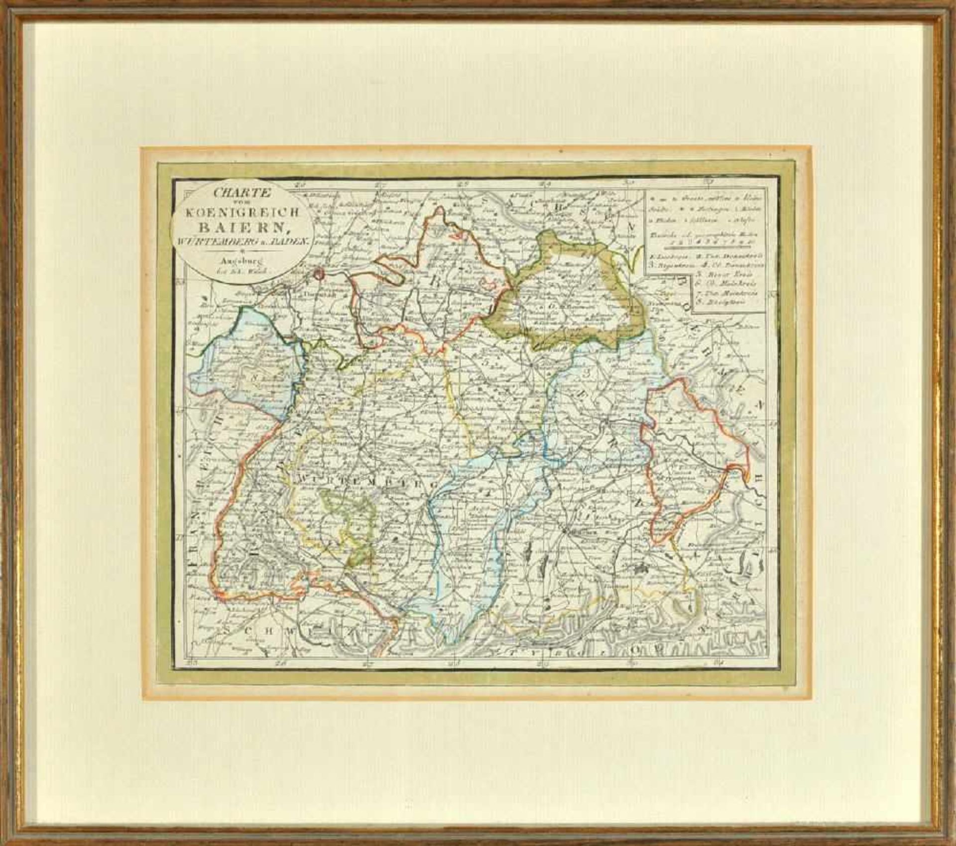 Landkarte "Charte vom Koenigreich Baiern"