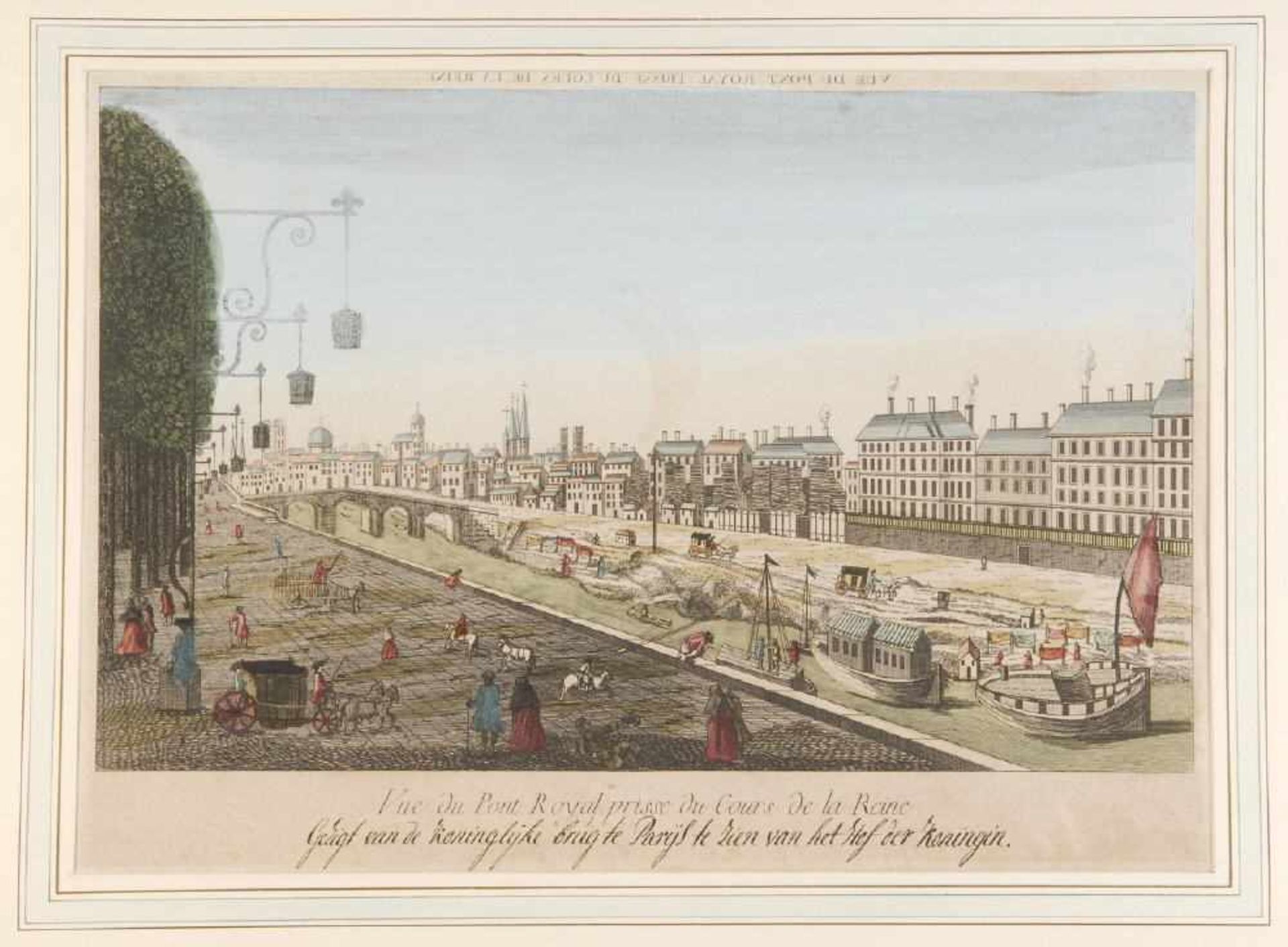 Paris, Vue du Pont Royal prisse du Cours de la Reine