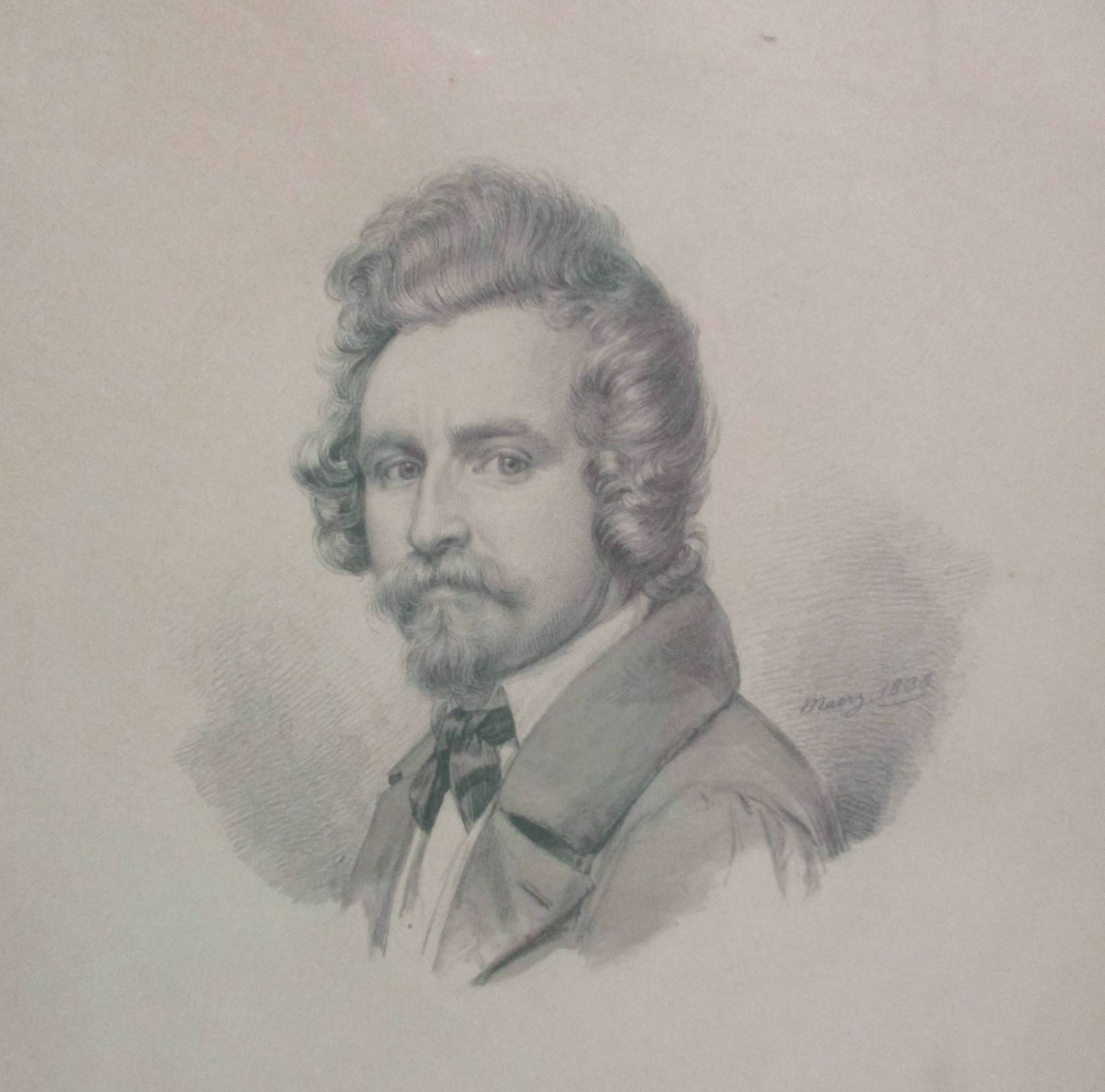 Portraitmaler des 19. Jh.Bleistiftzeichnung, grau laviert, 13 x 12 cm, " Br - Bild 5 aus 12