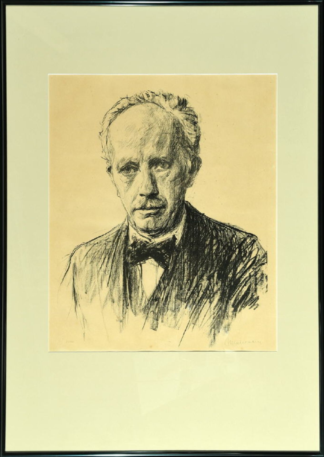 Liebermann, Max, 1847 - 1935 BerlinLithographie, 49 x 39,5 cm, " Richard Strauss ", handsign.,