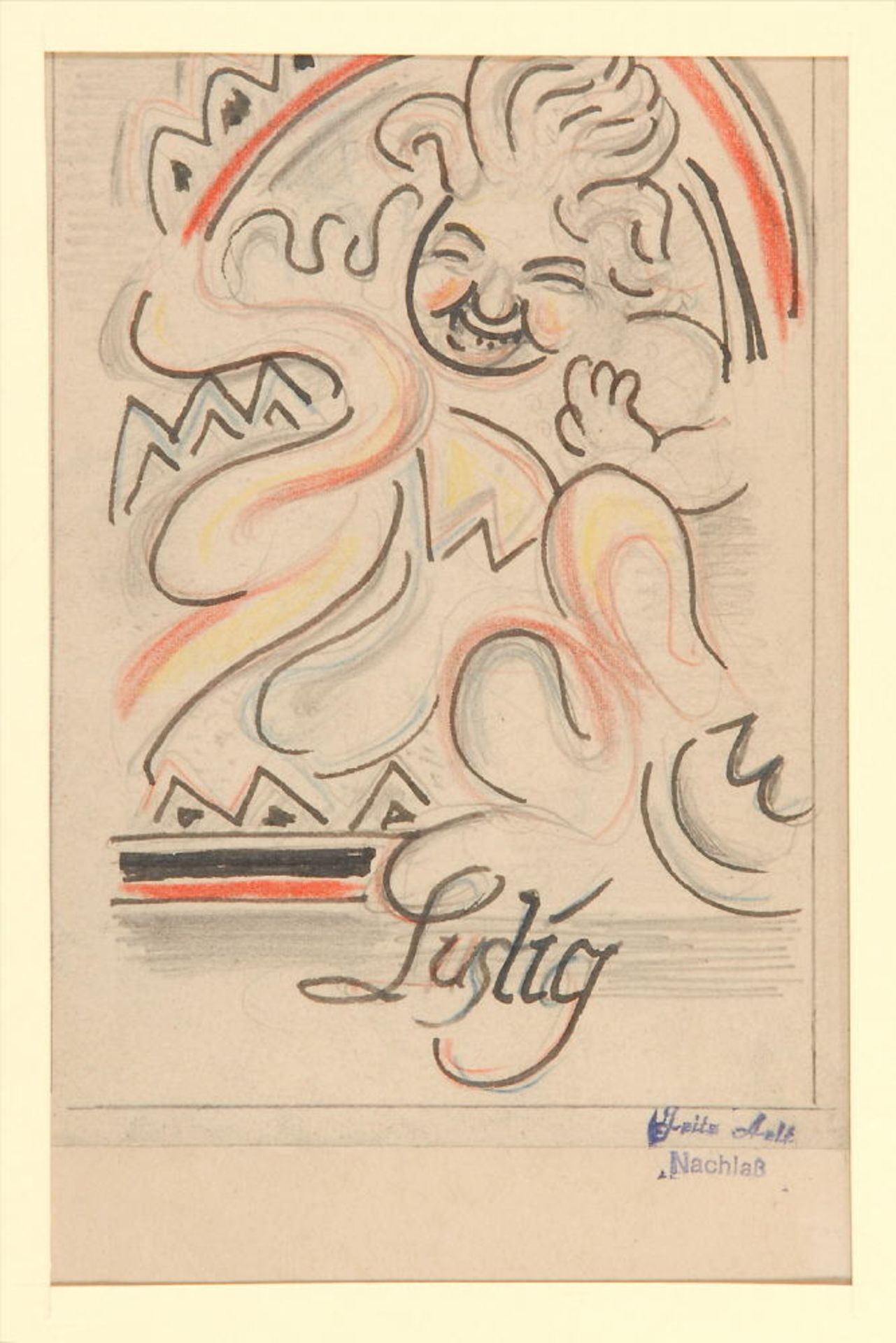 Arlt, Fritz, 1887 Waldenburg/Schlesien - 1966 MünchenFarbkreide-Mischtechnik, 20 x 13 cm, betit. "