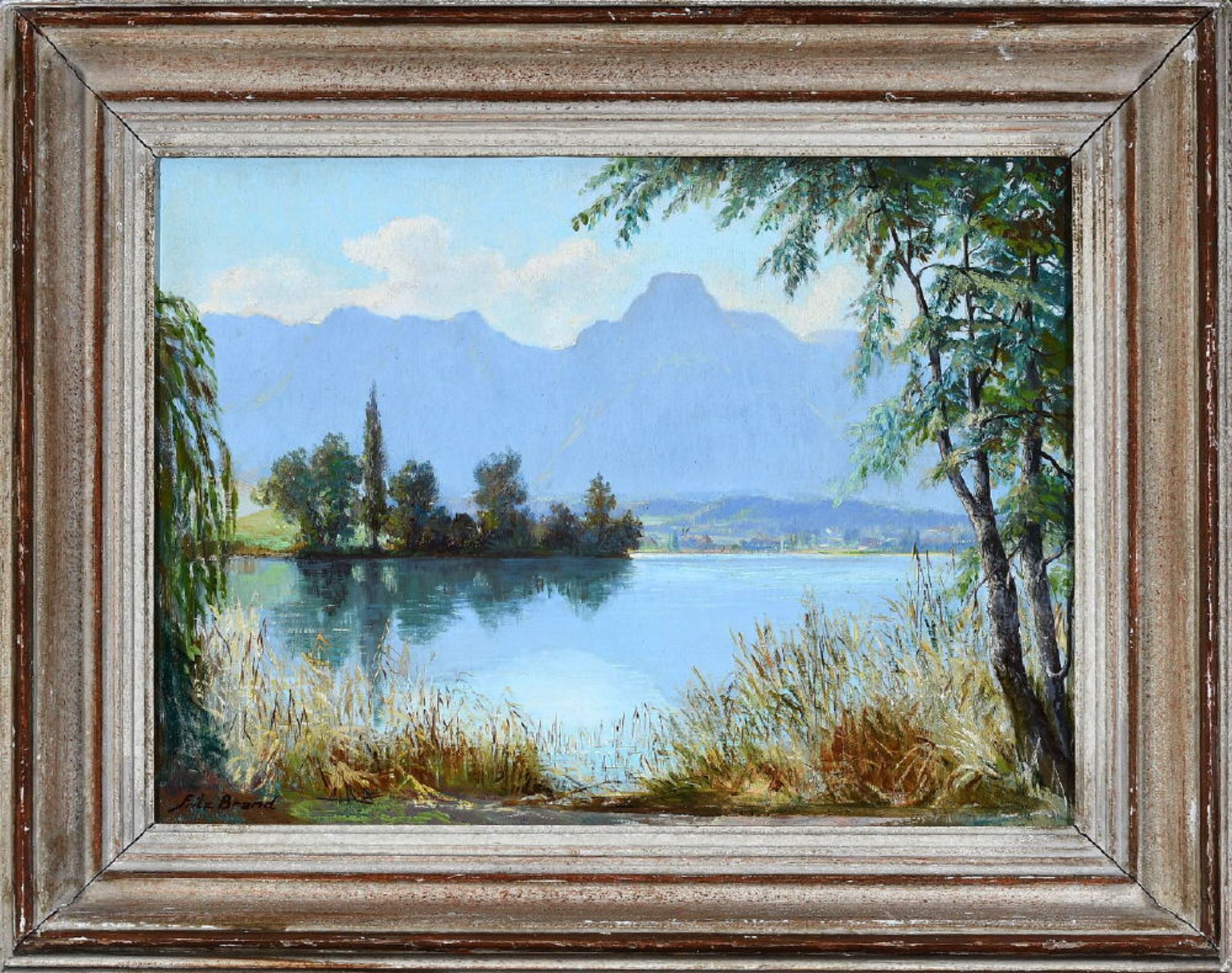 Brand, Fritz, 1915 Thun - 1998 SpiezÖl/Hartfaser, 30 x 40 cm, rücks. betit. " Stockhorn von