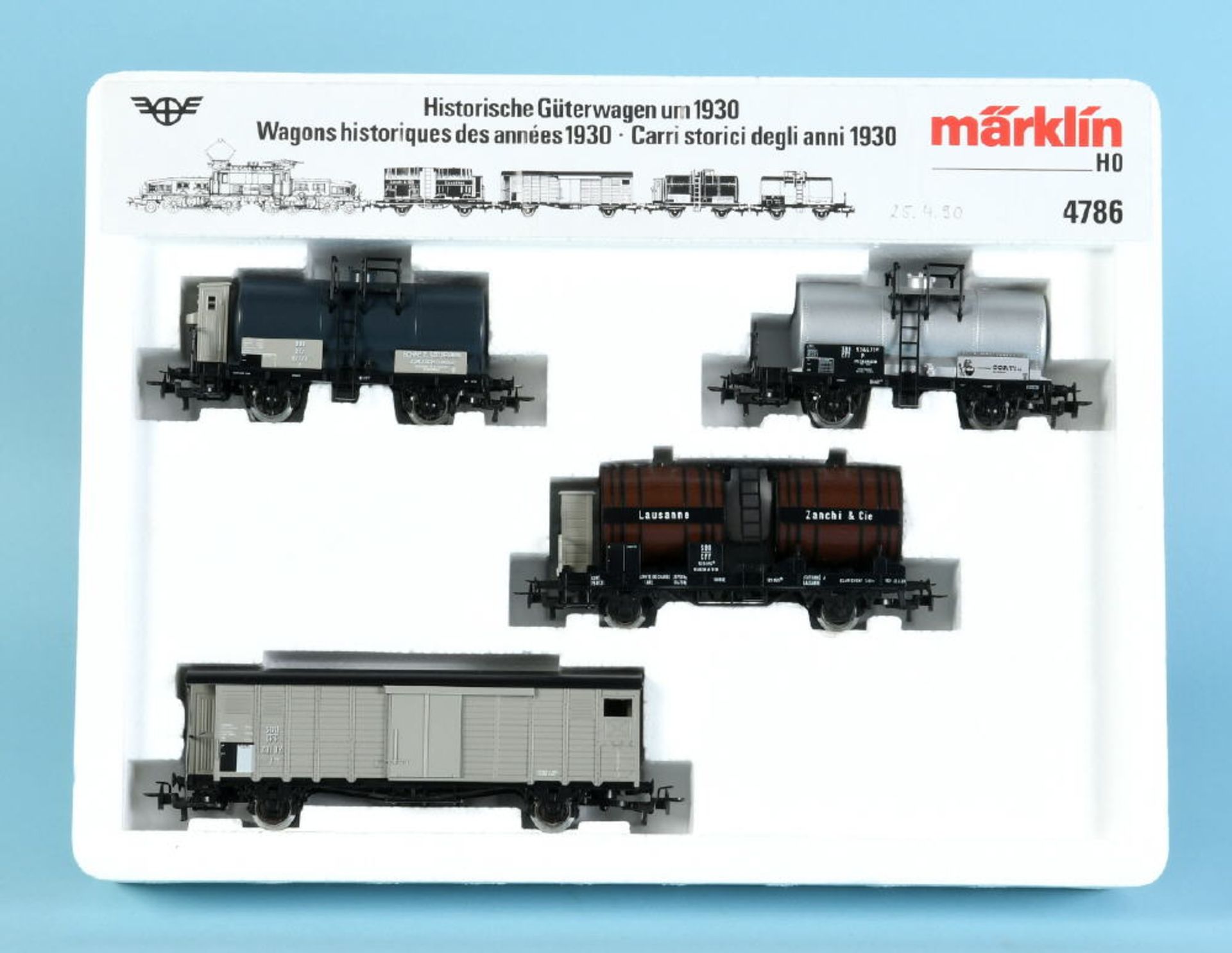 Märklin - Wagen-Set "Historischer Güterwagen um 1930", Nr. 4786Spur H0, OVPMärklin - Wagen-Set "