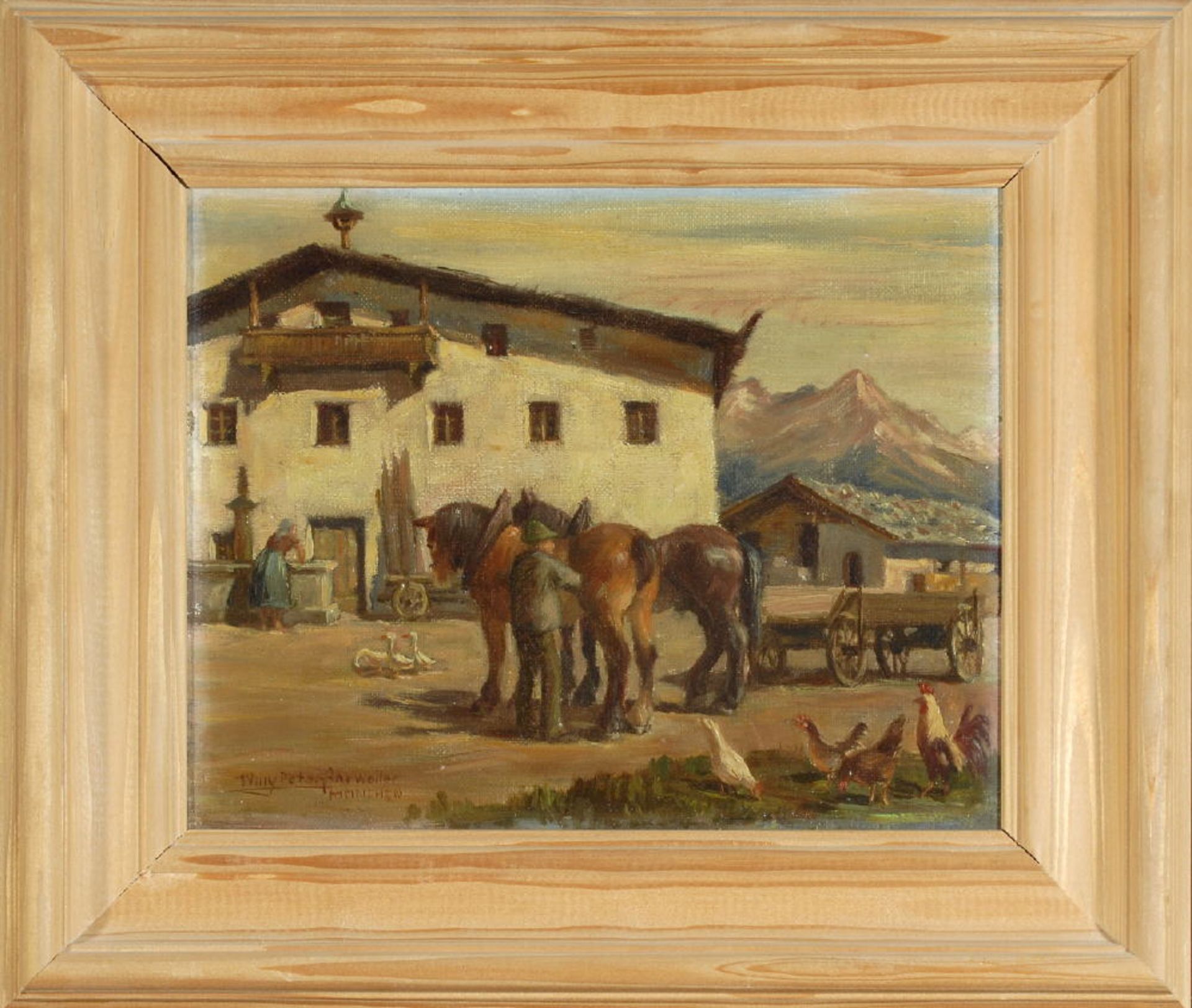 Ahrweiler, Willy P., 1905 Krefeld - war ans. in MünchenÖl/Lwd auf Hartfaser gez., 18 x 23 cm, "