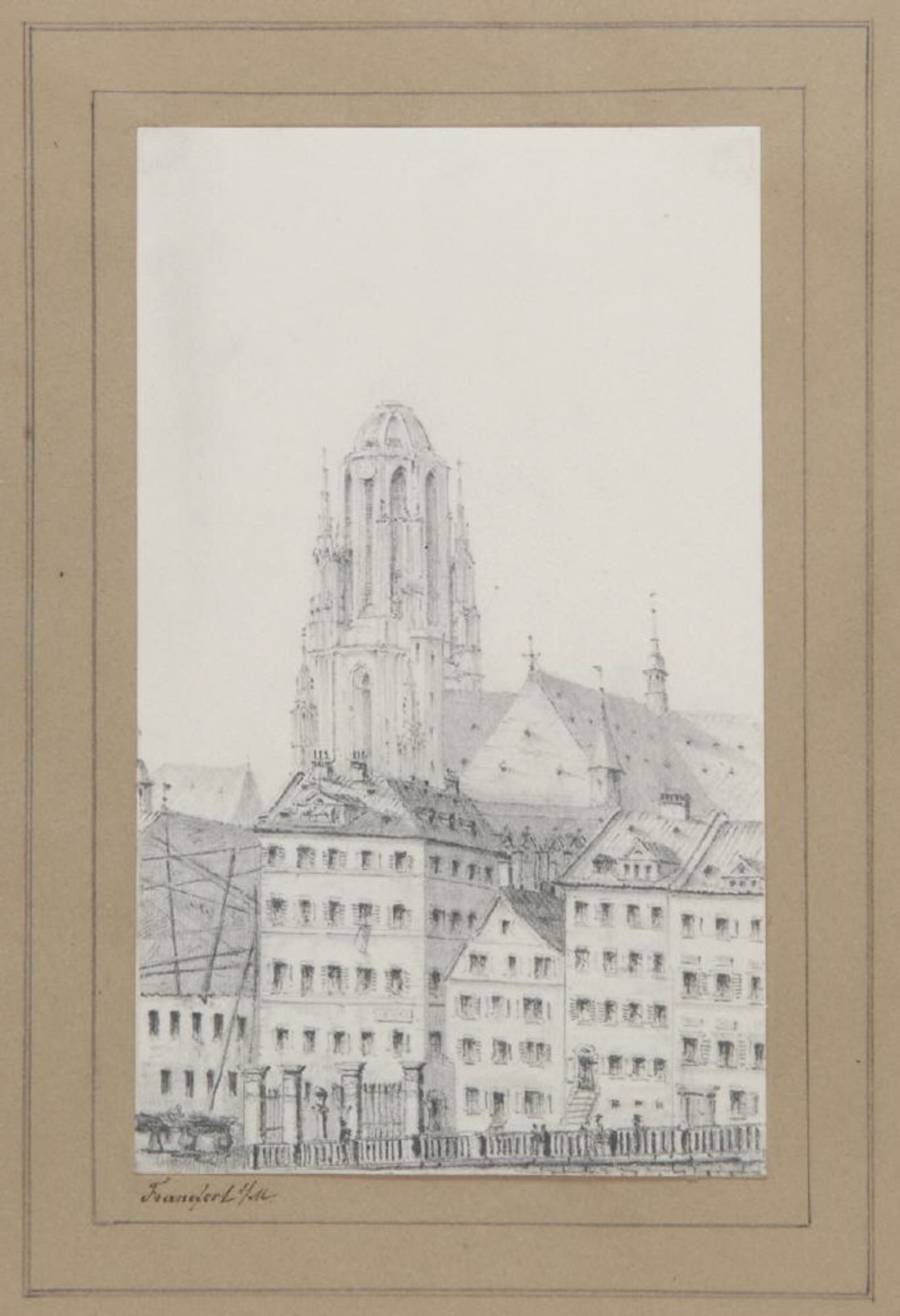 Unbekannter Künstler des 20. Jh.Bleistiftzeichnung, 14,5 x 11,5 cm, " Frankfurt/M. - Kaiserdom ",