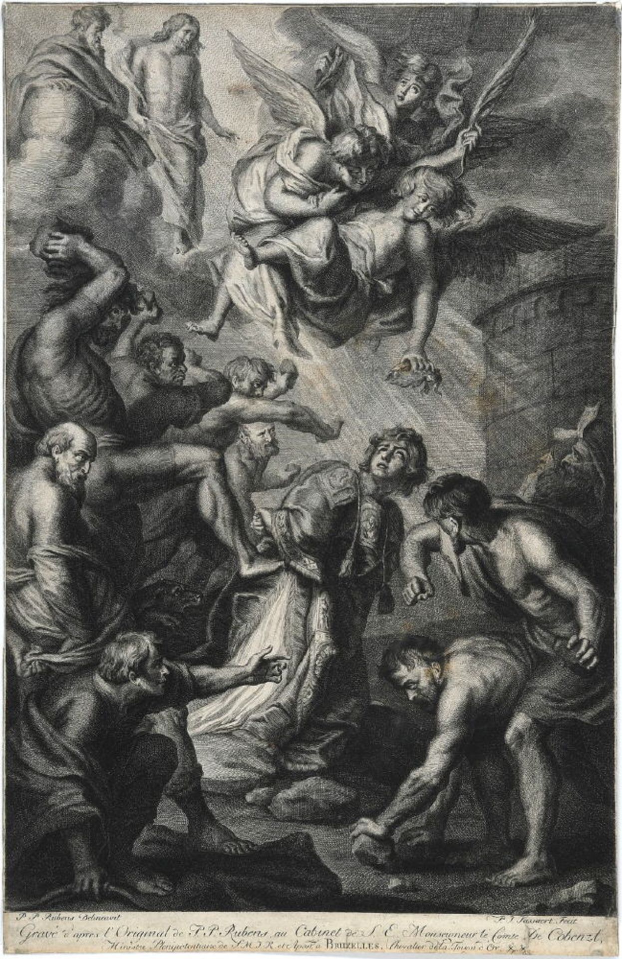 Tassaert, Philippe Joseph, 1732 Antwerpen - 1803 LondonRadierung, 47,5 x 32,5 cm, " Die Steinigung