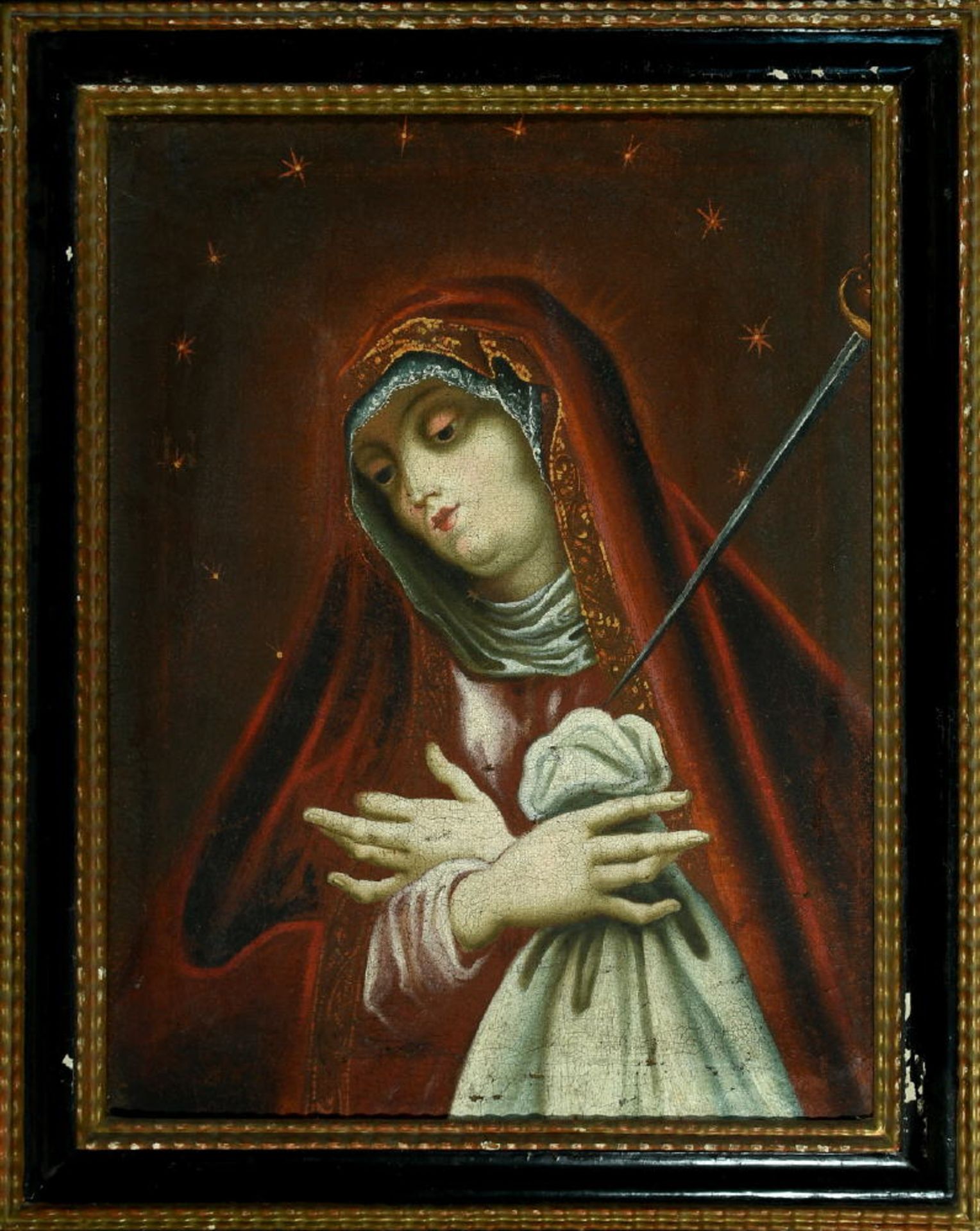 Bildnismaler des 18. Jh.Öl/Lwd, 62 x 49 cm, " Mater Dolorosa "Bildnismaler des 18. Jh.Öl/Lwd, 62 x