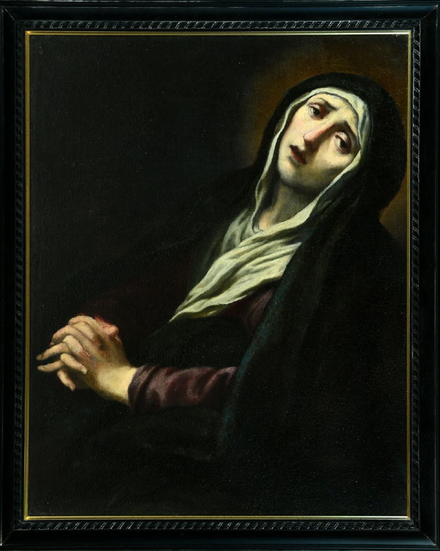 Bildnismaler des 17./18. Jh.Öl/Lwd, doubl., 85 x 70 cm, " Trauernde Maria ", rücks. bez. "Jacopo