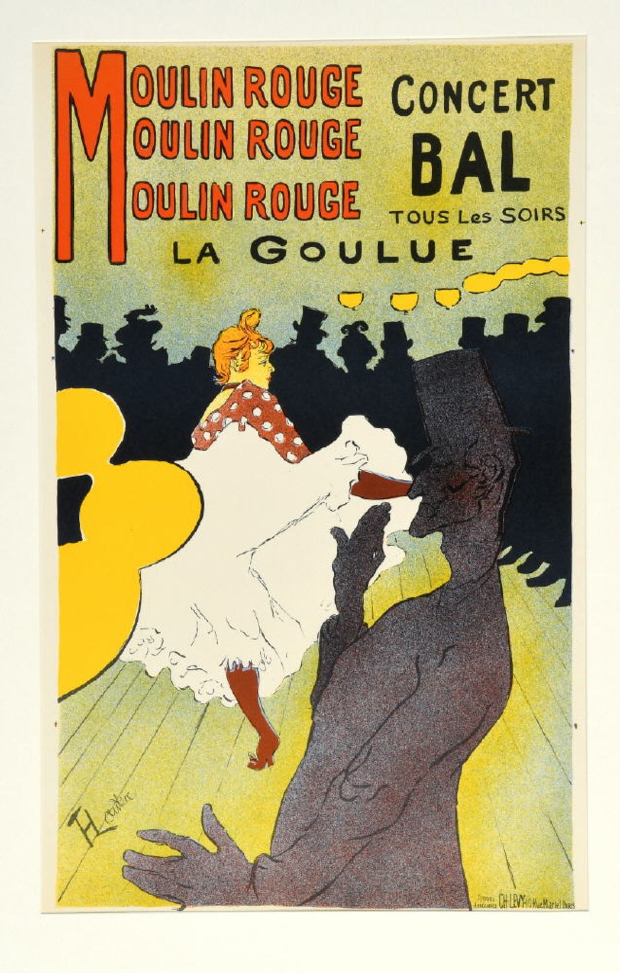 Toulouse-Lautrec, Henri, 1864 Albi - 1901 Schloss MalromeFarblithographie, 35 x 21 cm, " Moulin