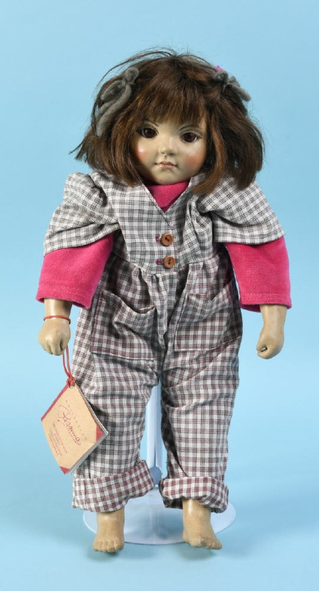 Puppe "Rosanna" - MädchenKopf, Hände u. Füße Steingut, Glasaugen, Körper Kunstleder, mit Bekleidung,