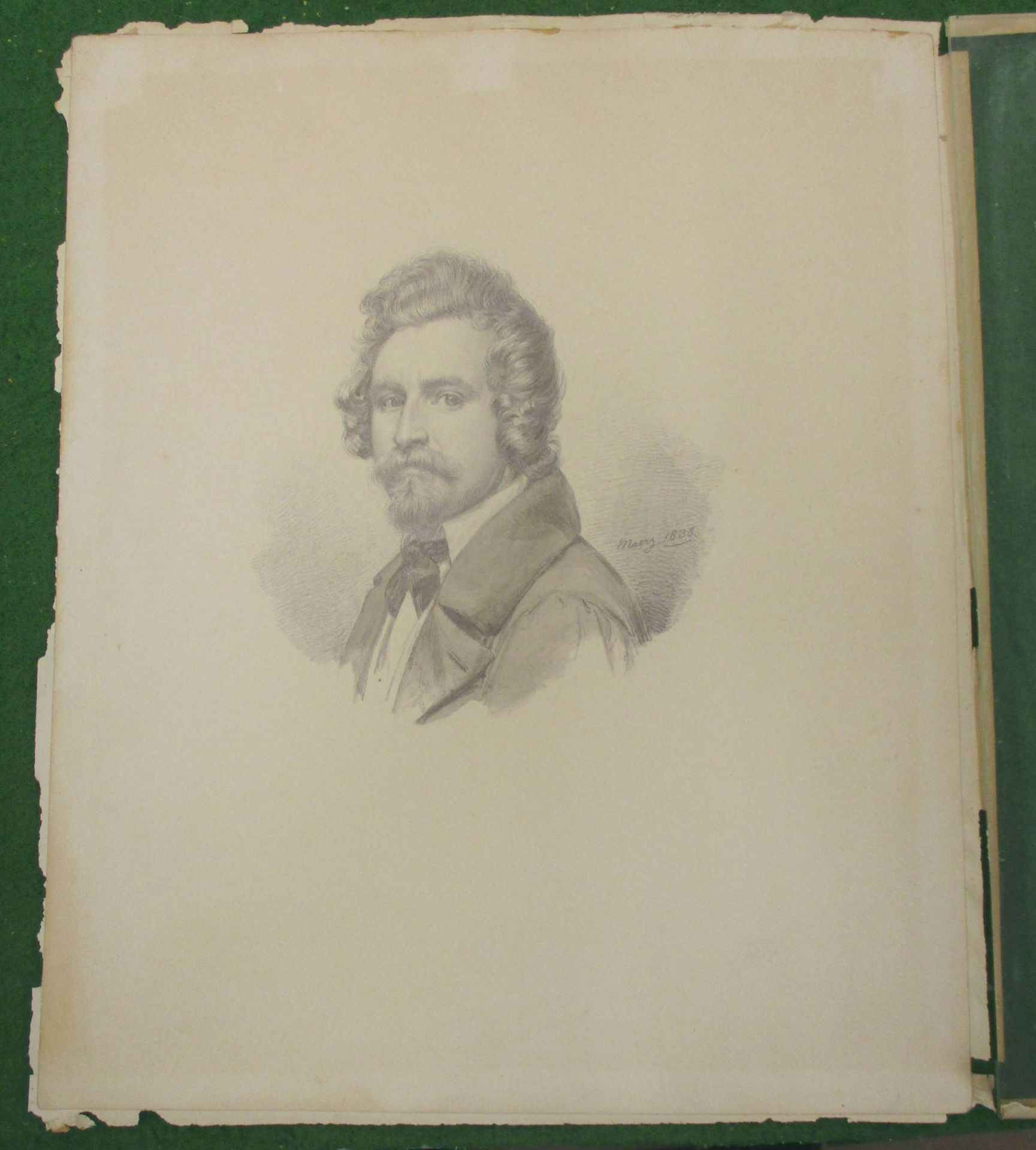 Portraitmaler des 19. Jh.Bleistiftzeichnung, grau laviert, 13 x 12 cm, " Br - Bild 9 aus 12