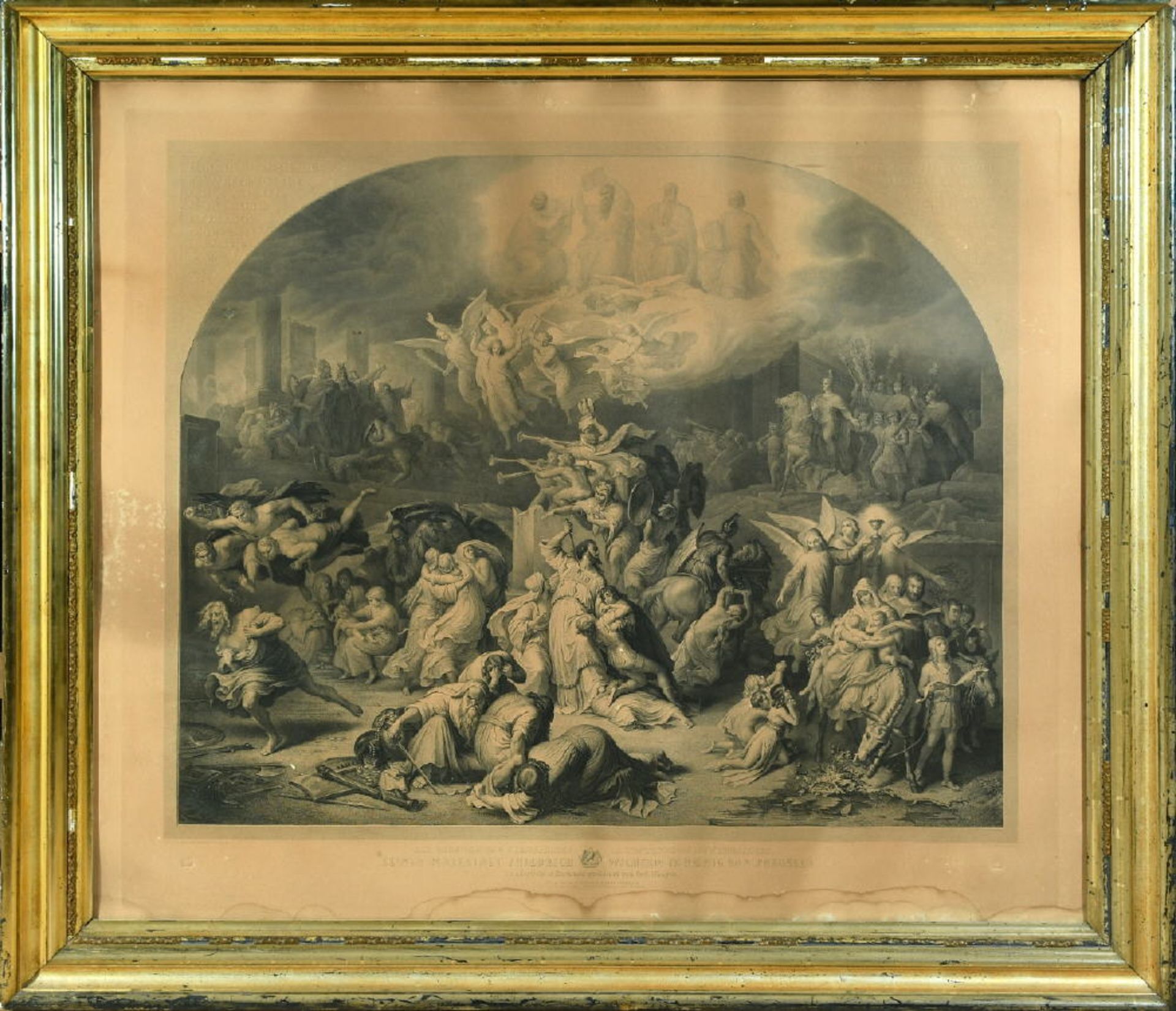 Merz, Heinrich (Kaspar Heinrich), 1806 St.Gallen - 1875 KufsteinStahlstich, 72 x 85 cm, " Zerstörung