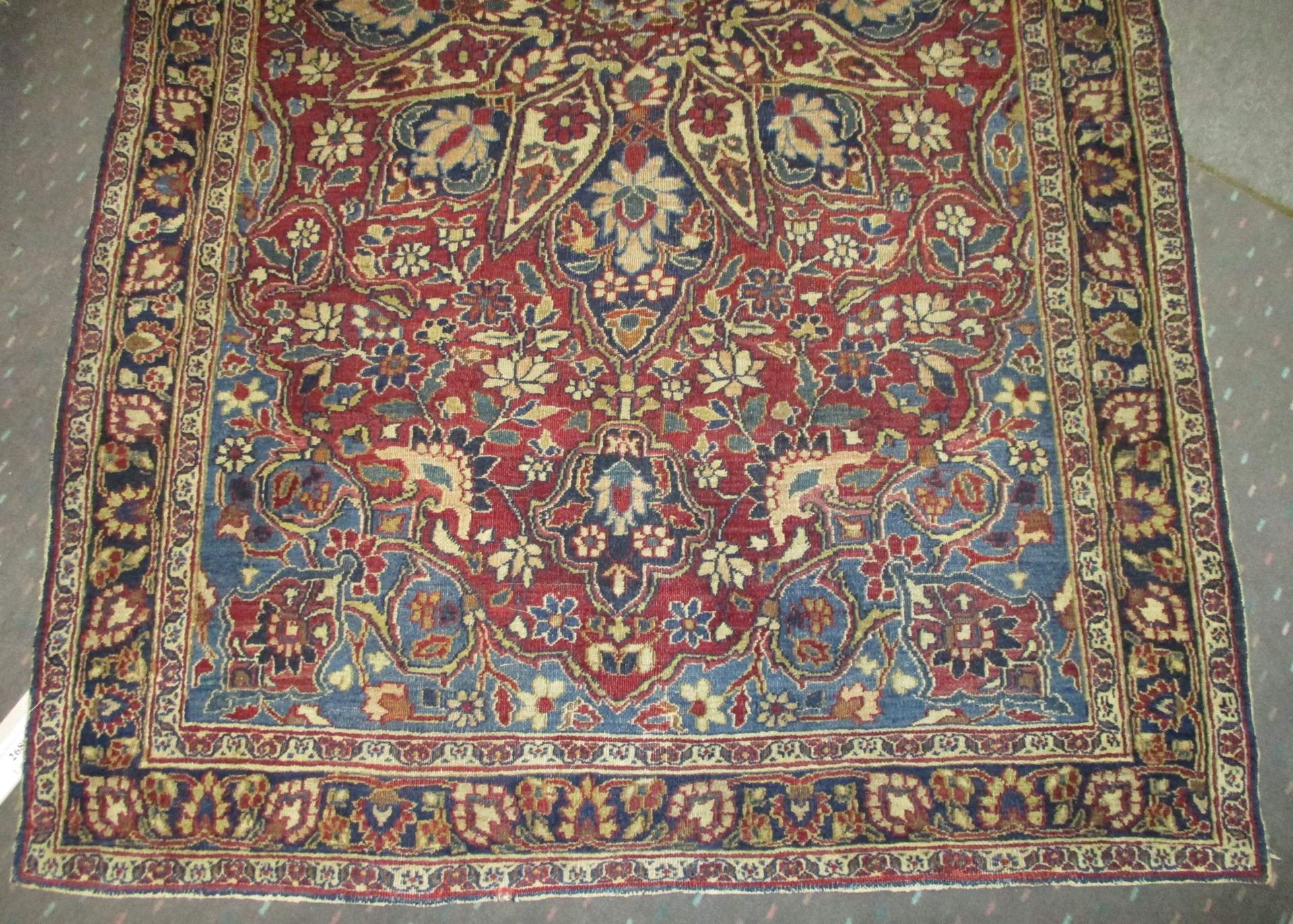 Isfahan, Persien, 120 x 192 cmalt, Wolle, feine Knüpfung, Pflanzenfarben, rotgrundig, großes, - Bild 6 aus 7