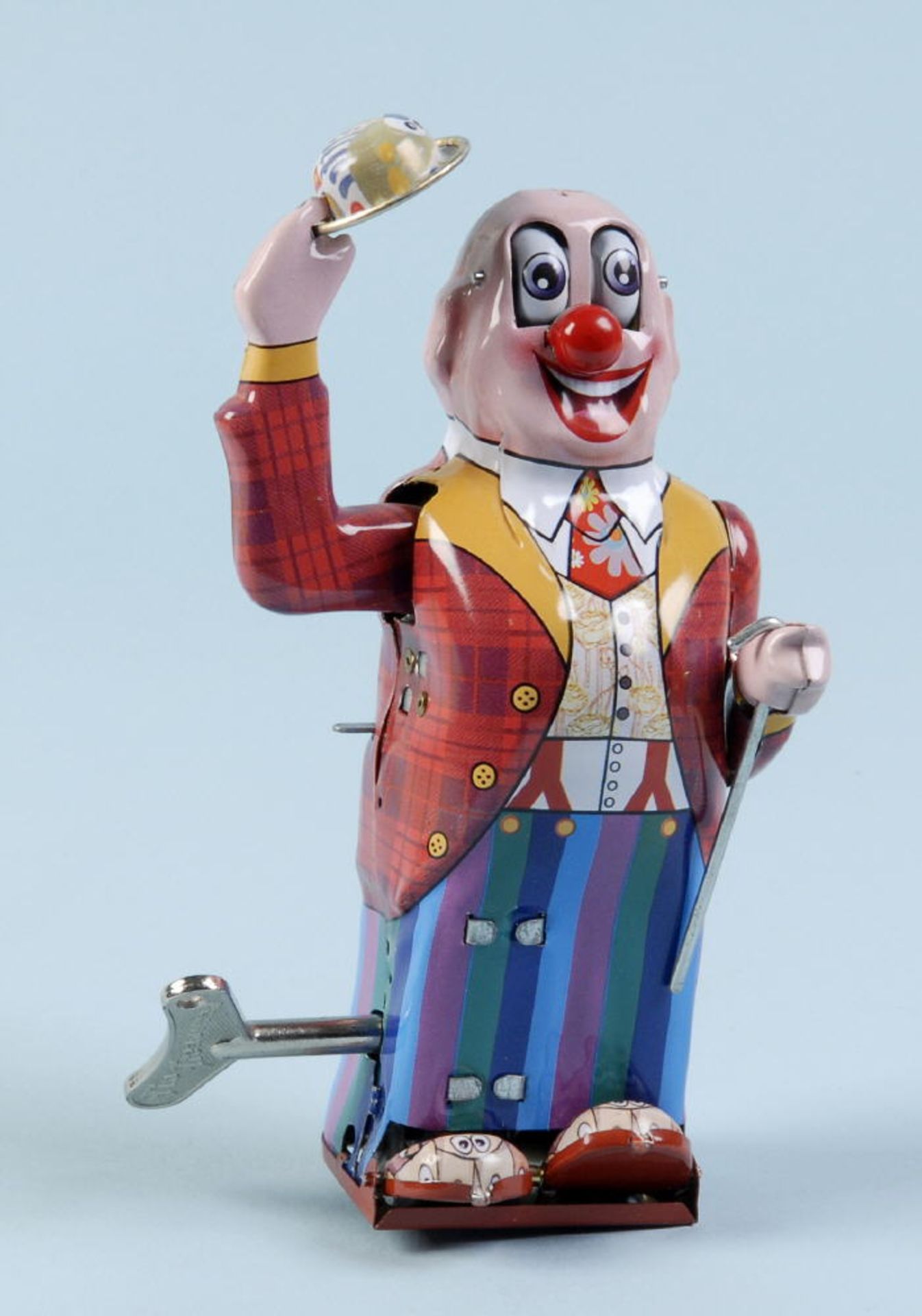 Aufziehfigur - Clown "Tin Treasures"Blech, Schlüsselaufzug, H= 15,5 cmAufziehfigur - Clown "Tin