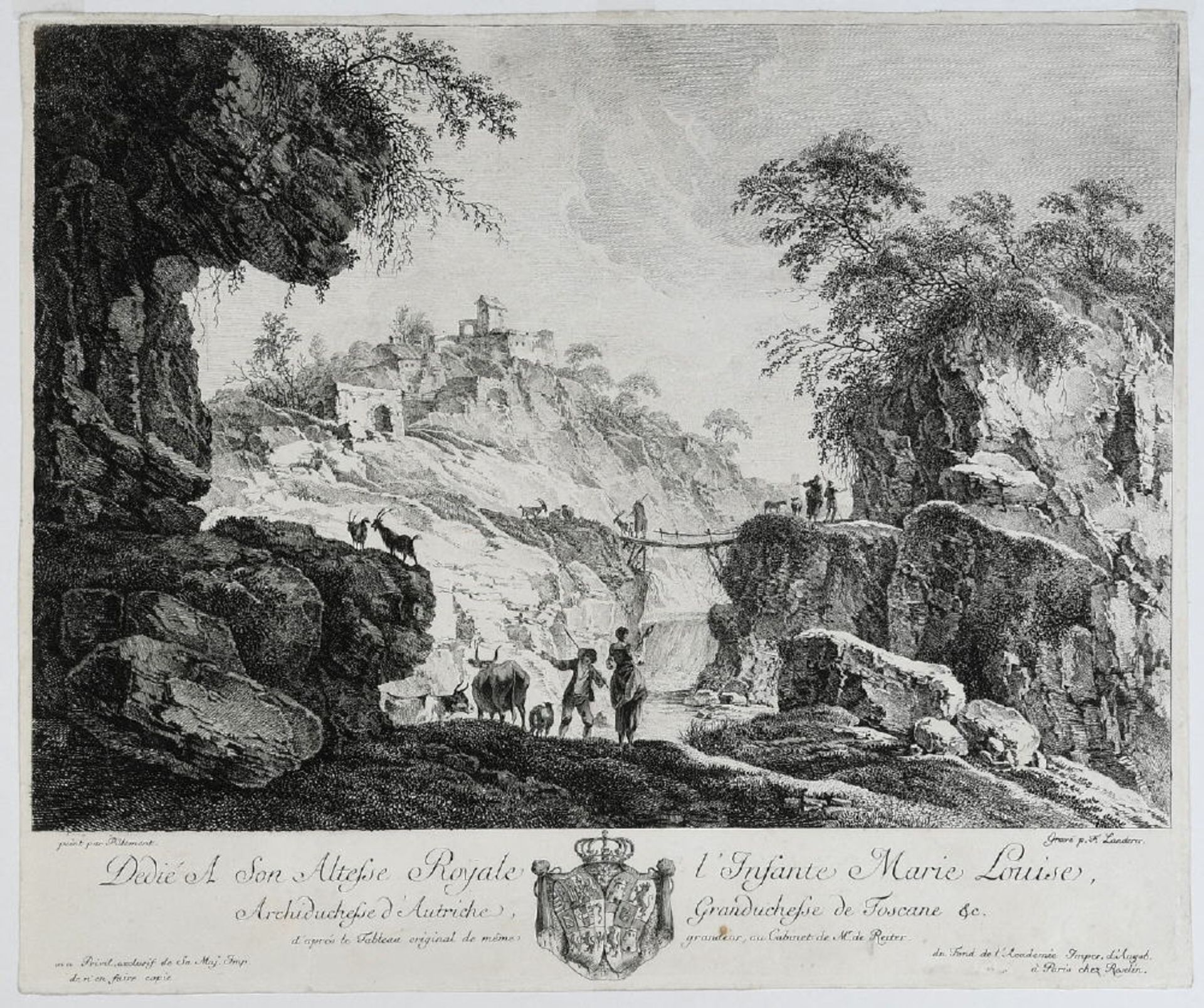 Landerer, Ferdinand, 1730 Stein unter der Enns - 1795 WienRadierung, 27 x 39,5 cm, " Südländische